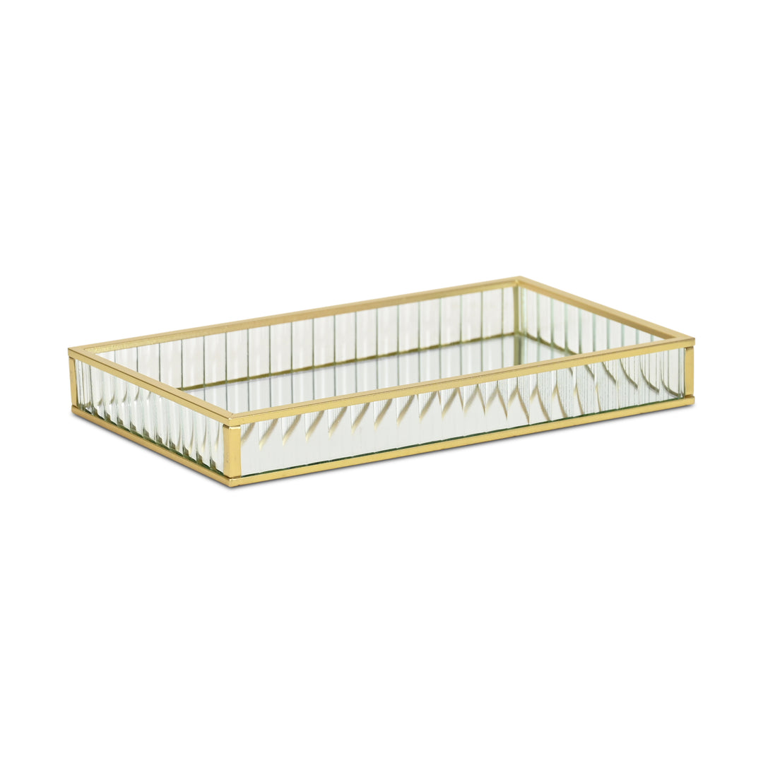 6136GD - Veldra Gold Rect Glass Tray