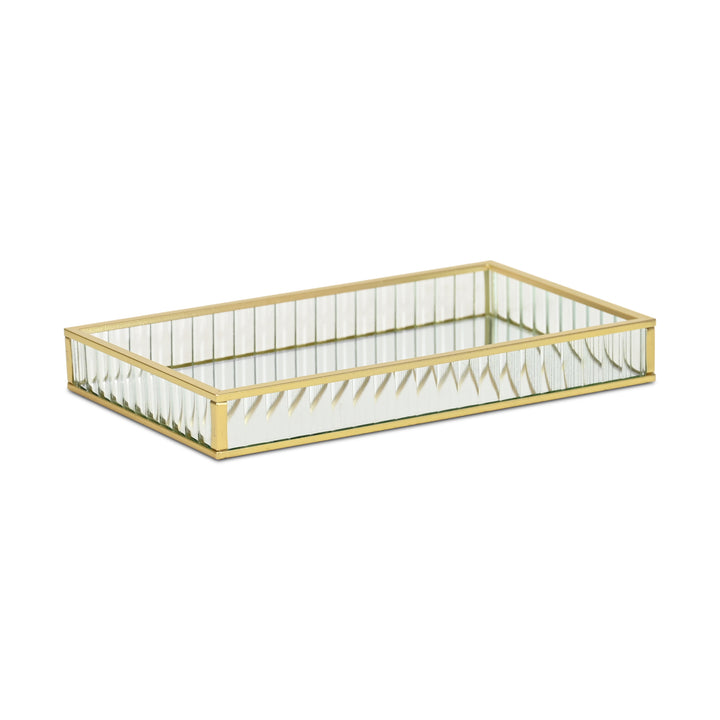 6136GD - Veldra Gold Rect Glass Tray