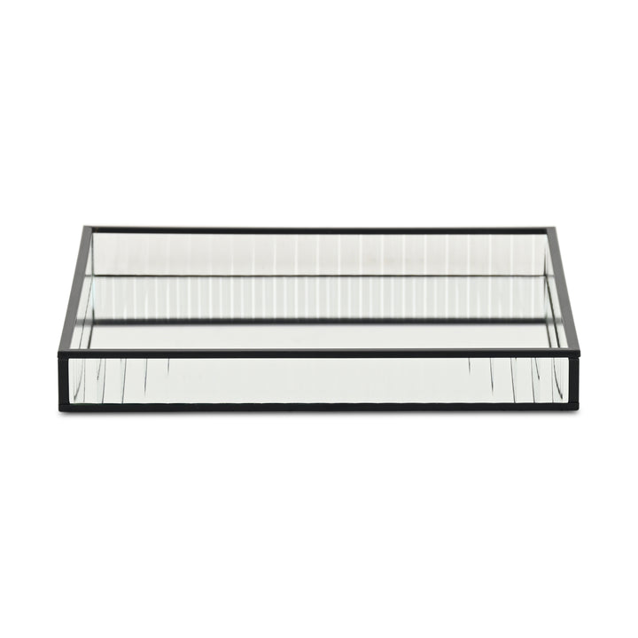 6137BK - Veldra Black Square Glass Tray