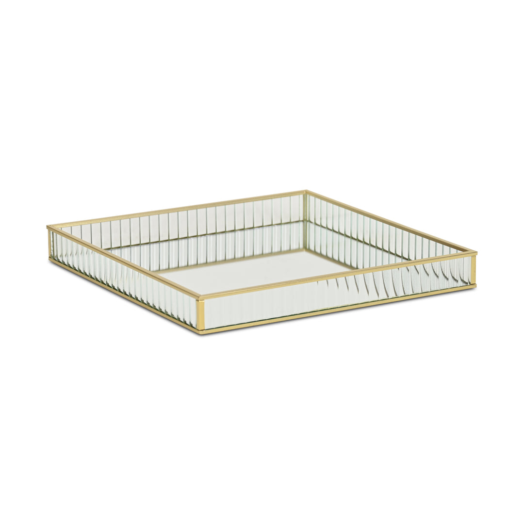 6137GD - Veldra Gold Square Glass Tray