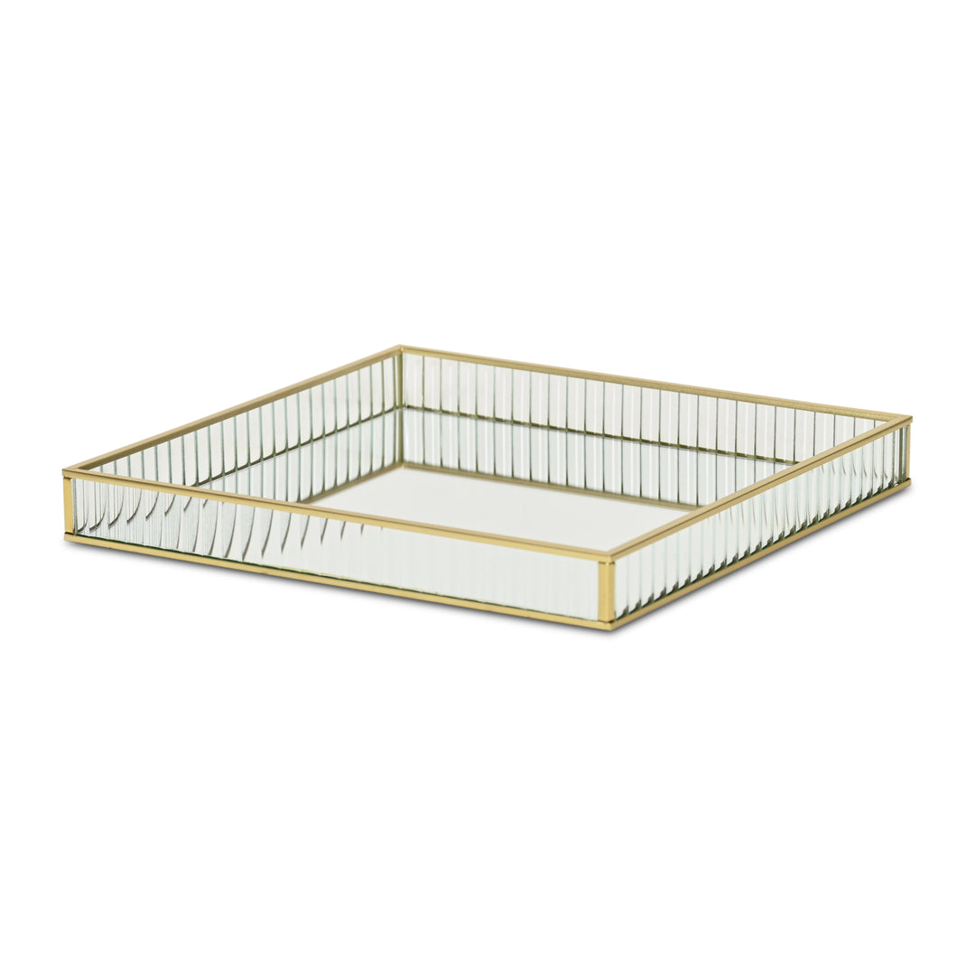 6137GD - Veldra Gold Square Glass Tray