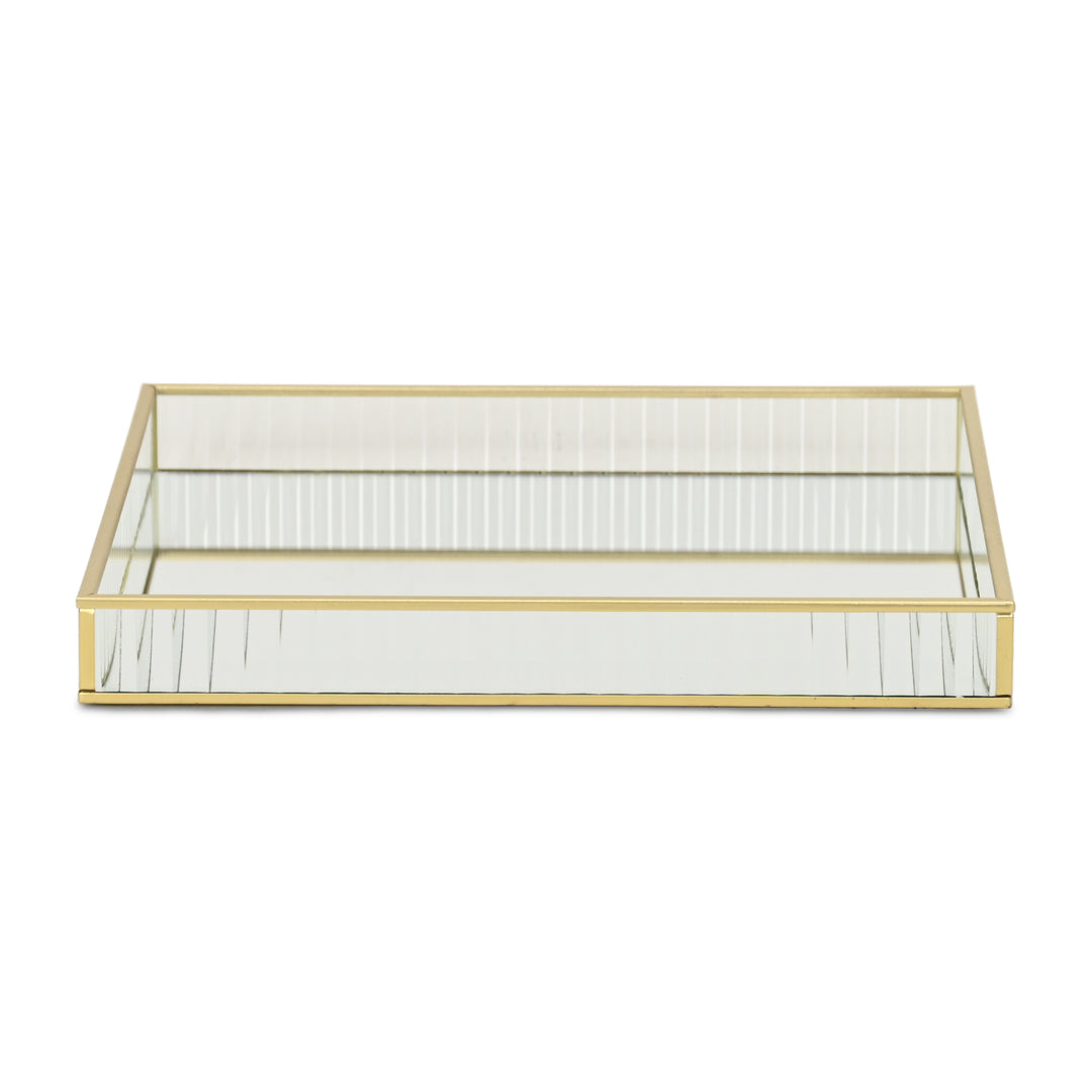 6137GD - Veldra Gold Square Glass Tray