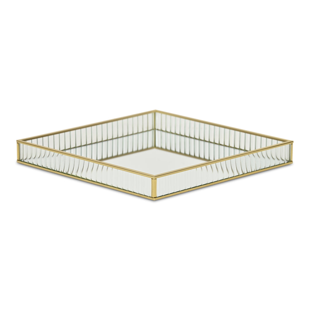 6137GD - Veldra Gold Square Glass Tray