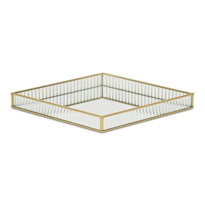 6137GD - Veldra Gold Square Glass Tray