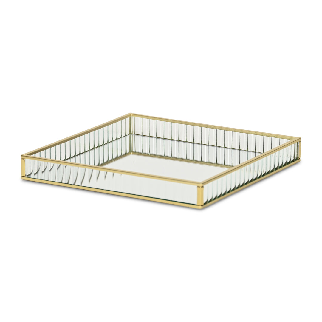 6137GD - Veldra Gold Square Glass Tray