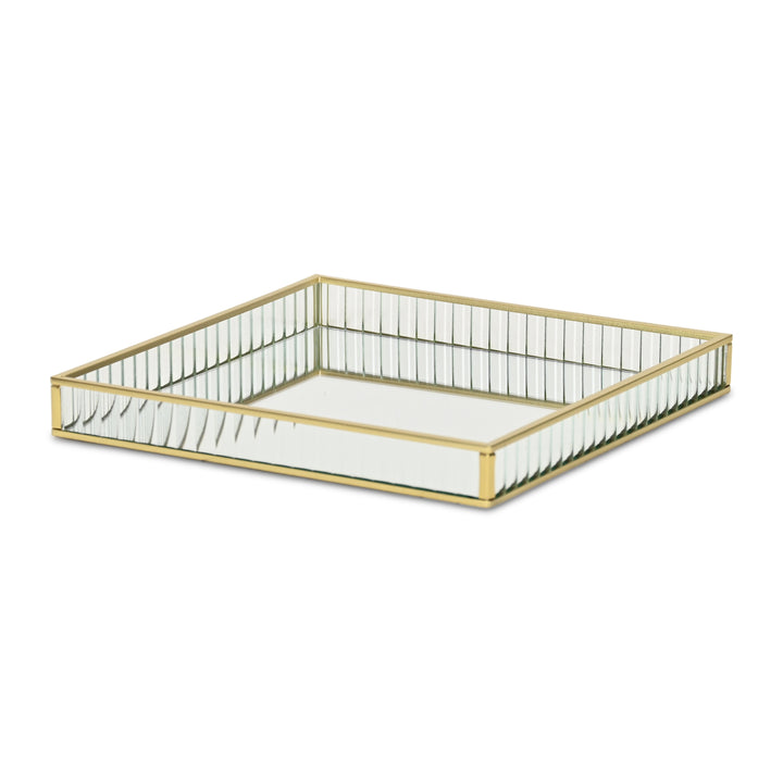 6137GD - Veldra Gold Square Glass Tray