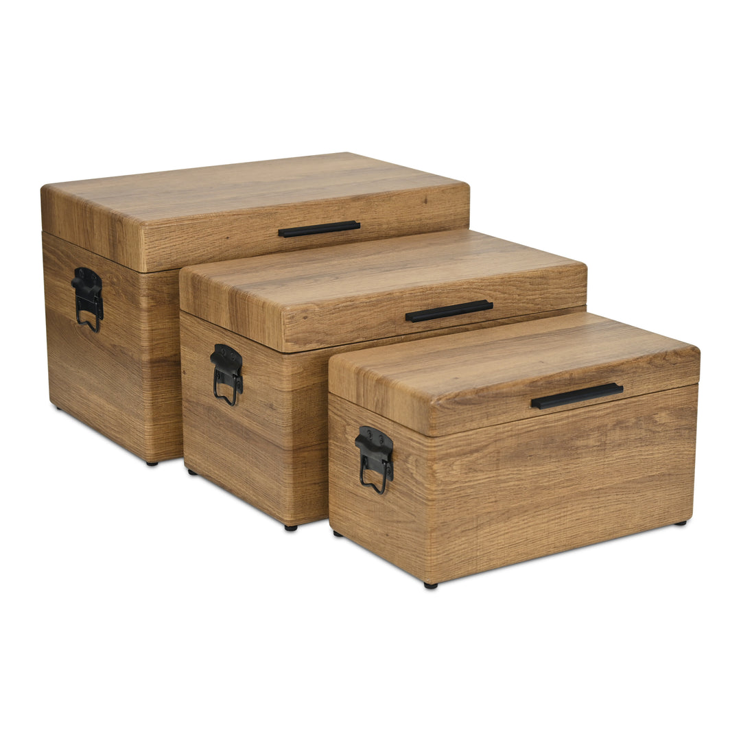 6145-3BR - Sable Set of 3 Trunks - Brown