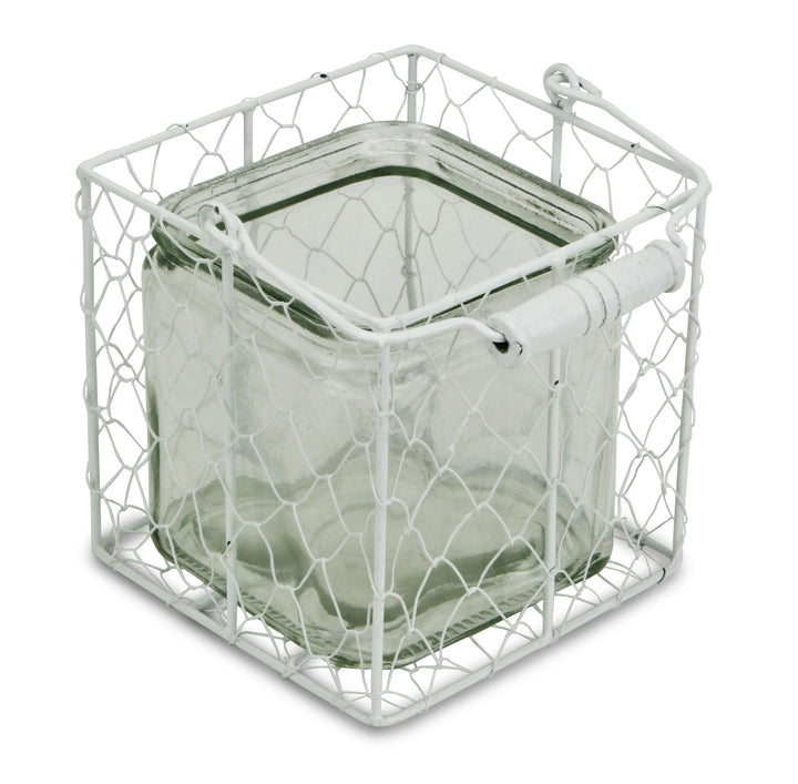 15S002WL - Belen Jar & Wire Basket - Lg