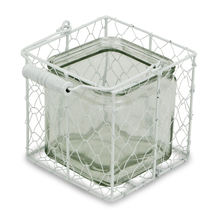 15S002WL - Belen Jar & Wire Basket - Lg