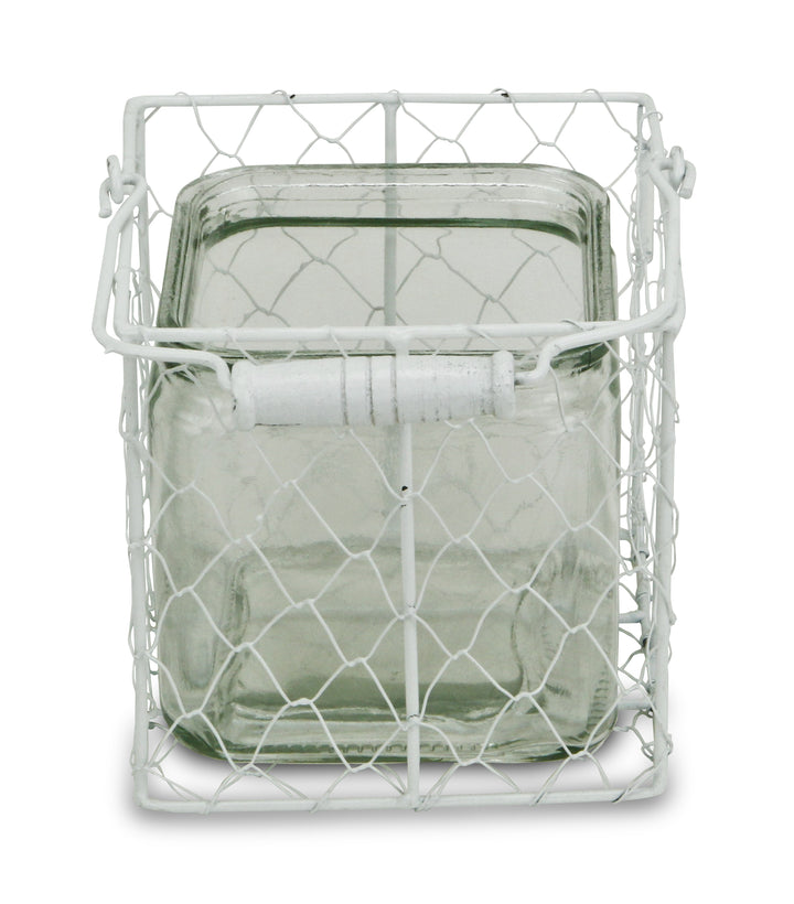 15S002WL - Belen Jar & Wire Basket - Lg