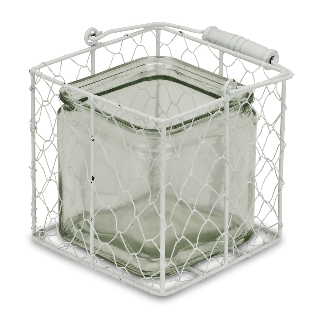 15S002WL - Belen Jar & Wire Basket - Lg