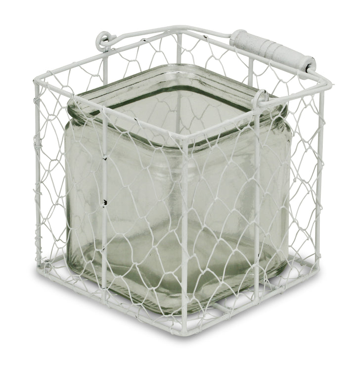 15S002WL - Belen Jar & Wire Basket - Lg