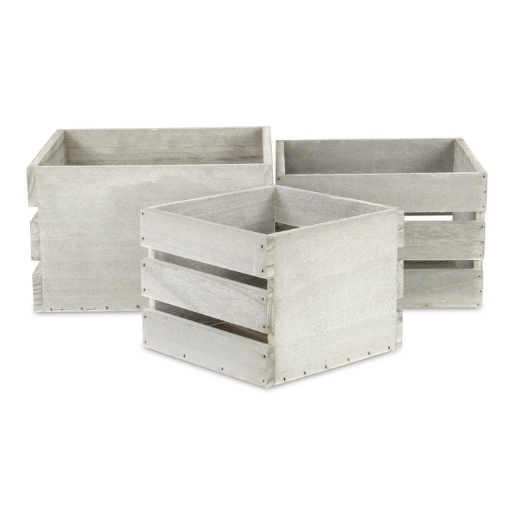 4831-3E - Rustic Farmstead Wood Crates - Gray