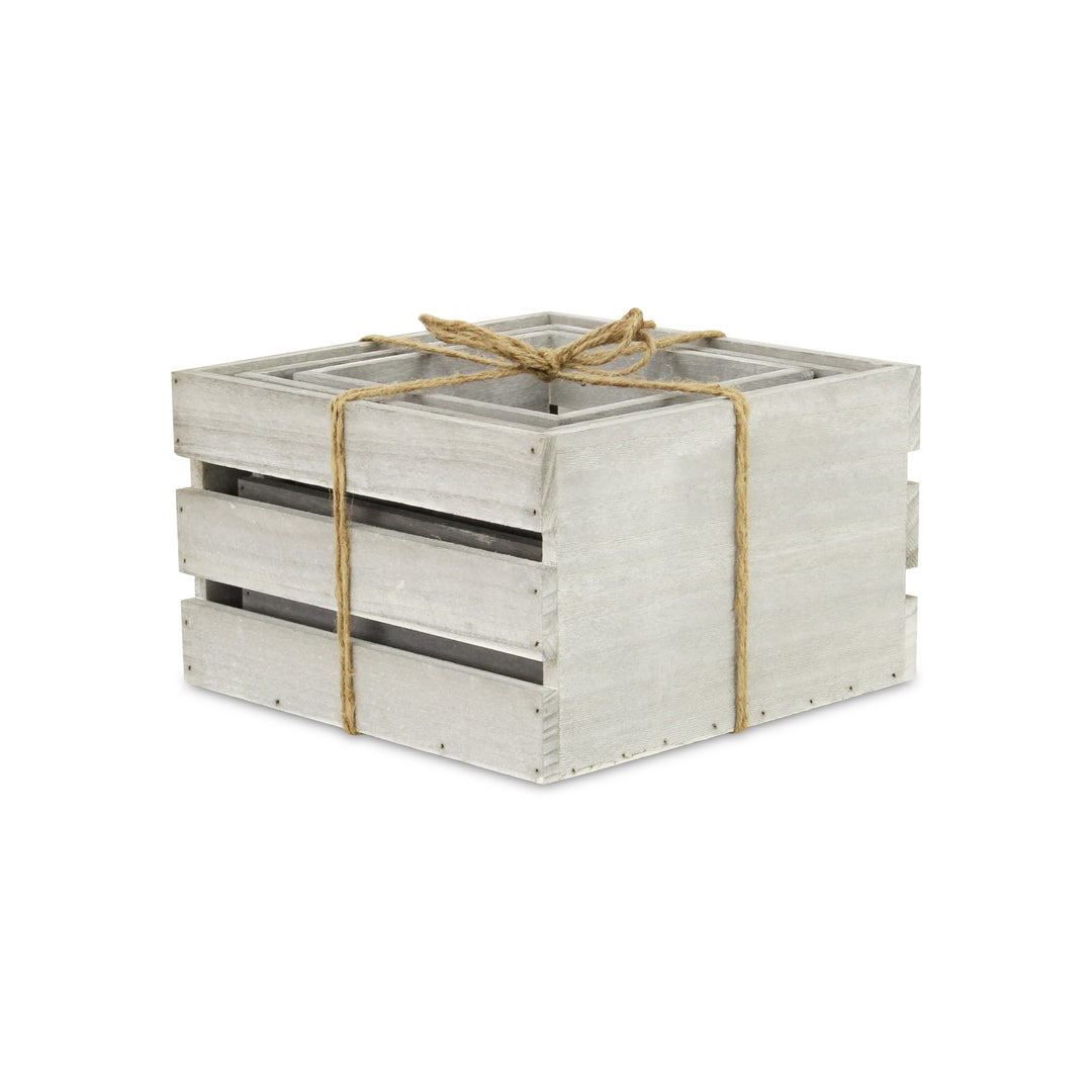 4831-3E - Rustic Farmstead Wood Crates - Gray