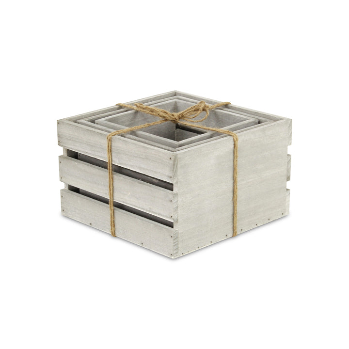 4831-3E - Rustic Farmstead Wood Crates - Gray