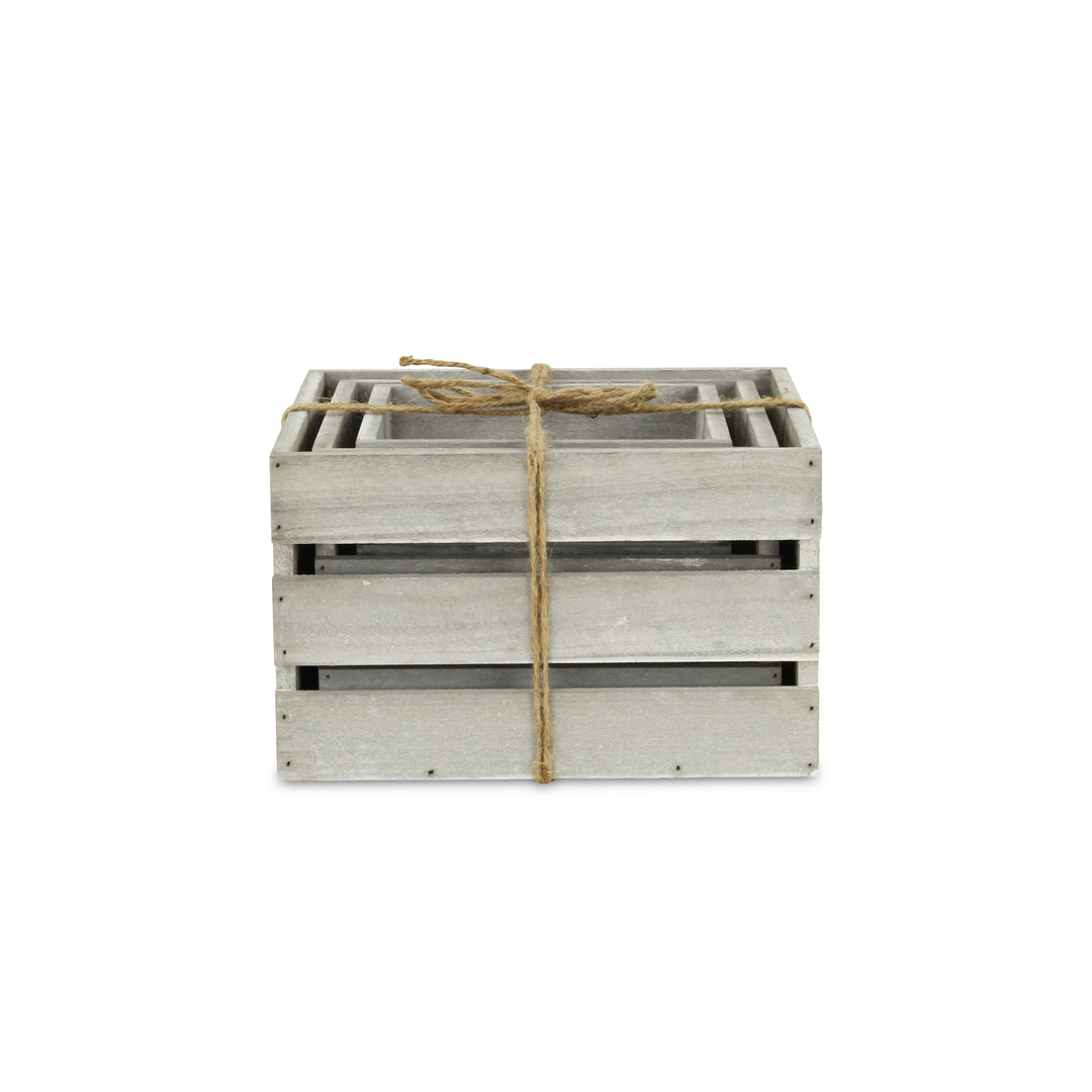 4831-3E - Rustic Farmstead Wood Crates - Gray