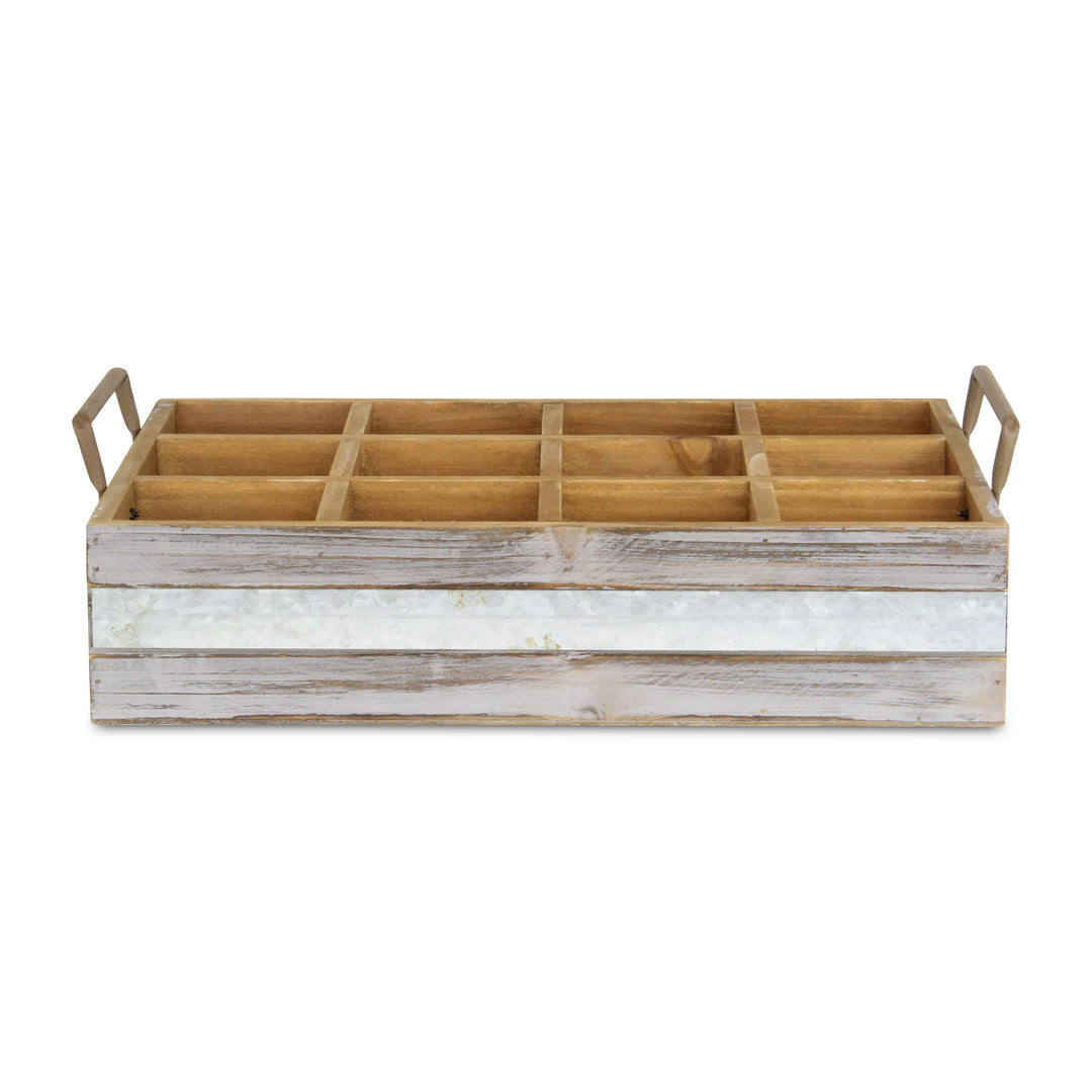 4938GW - Obero Rectangular Wood Caddy - Gray