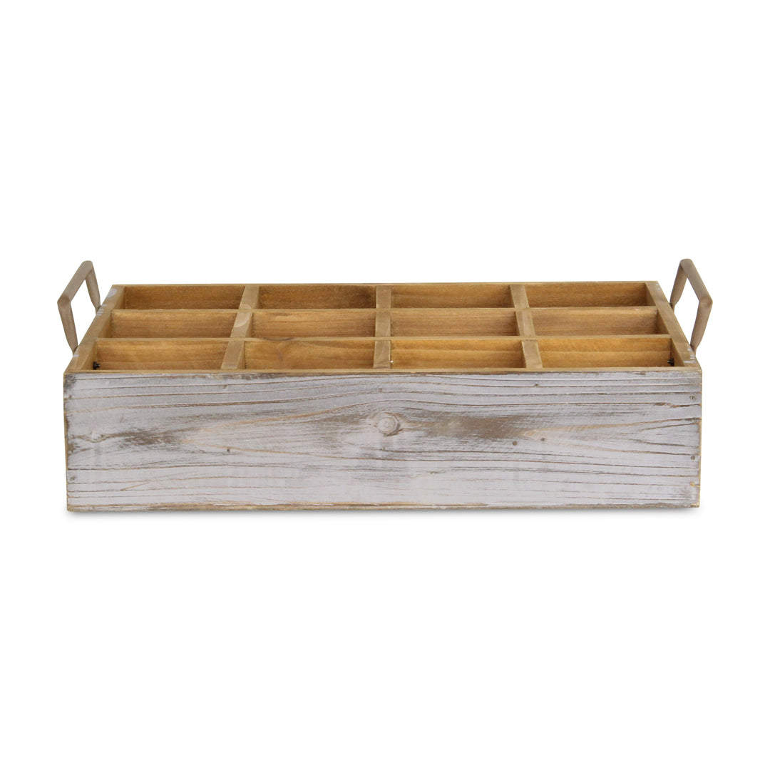 4938GW - Obero Rectangular Wood Caddy - Gray