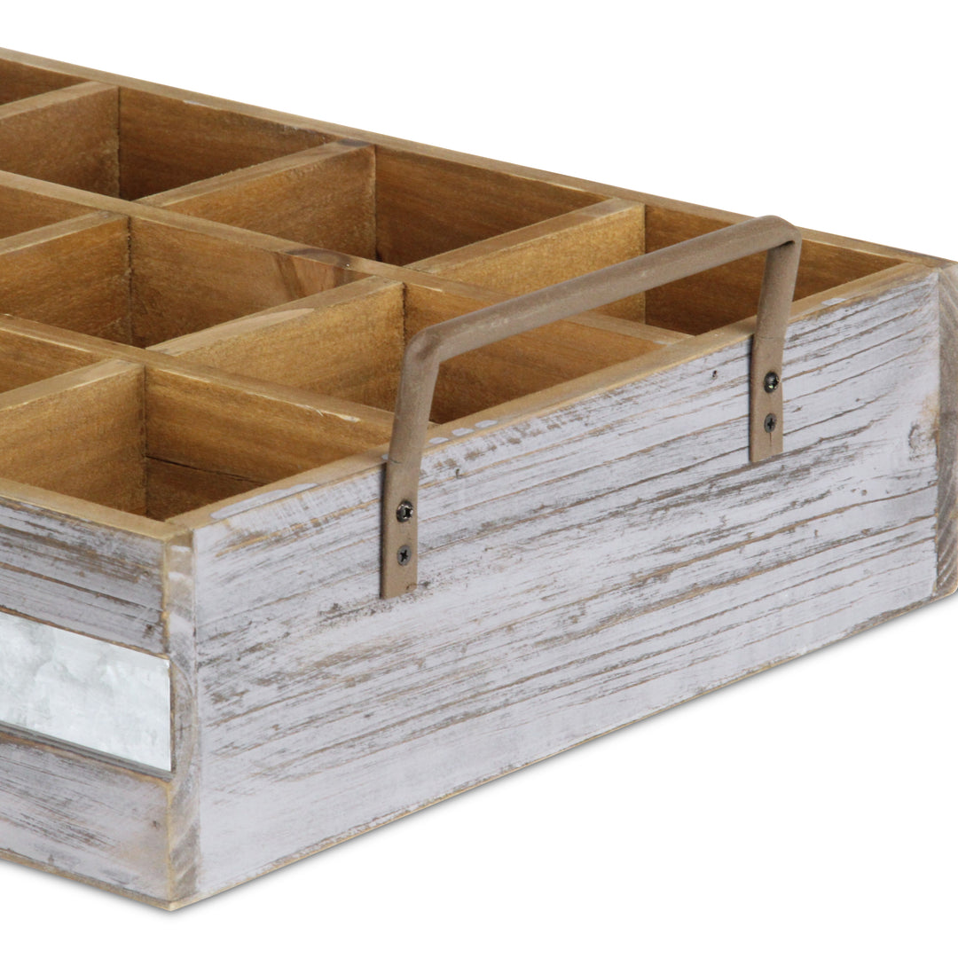 4938GW - Obero Rectangular Wood Caddy - Gray