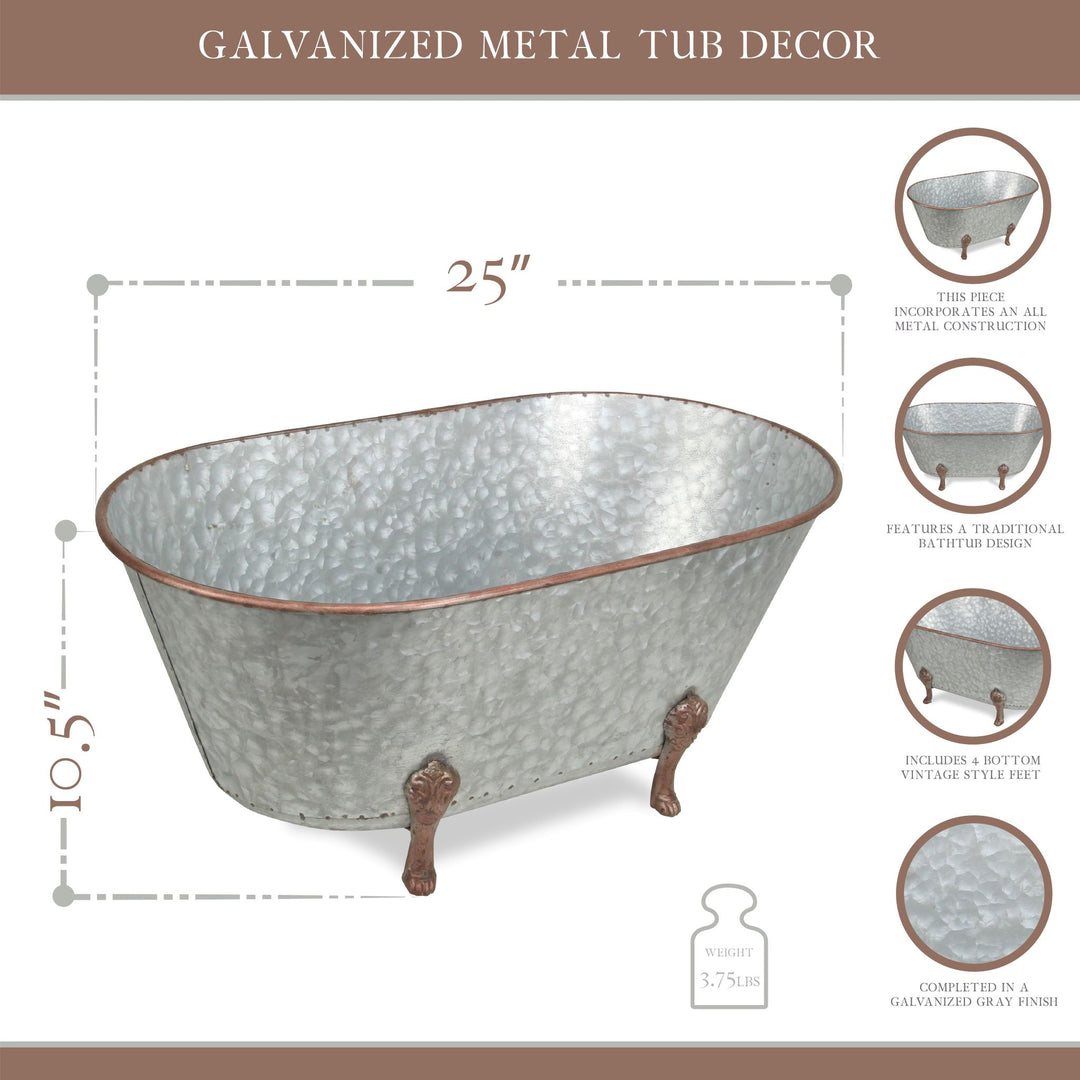 5018L-GV - Lavande Galvanized Tub Decor