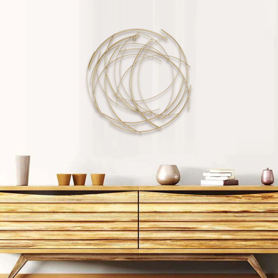 5052 - Denine Round Wall Art - Gold