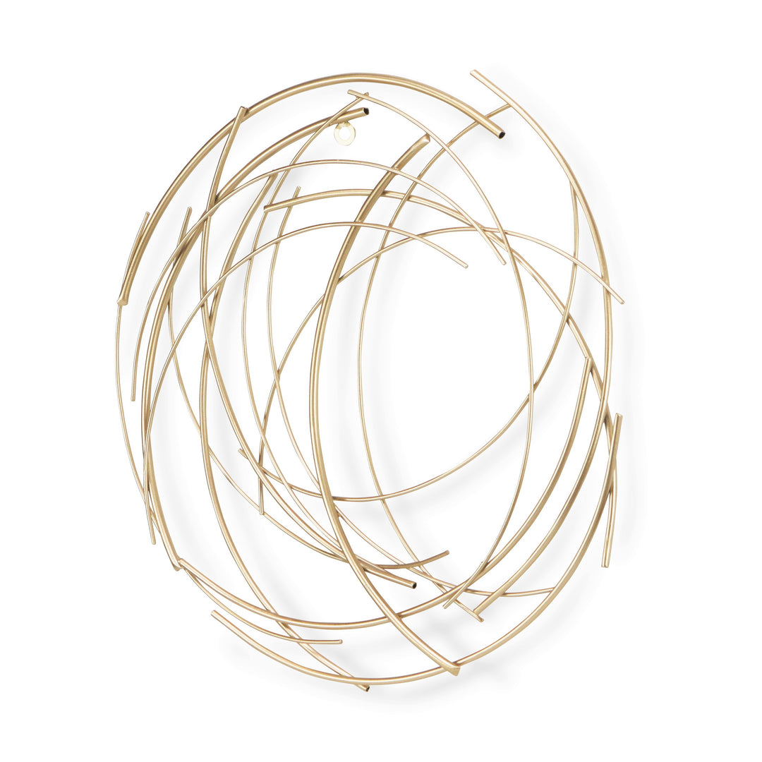 5052 - Denine Round Wall Art - Gold