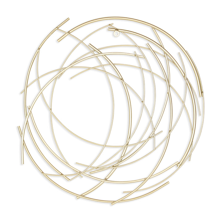 5052 - Denine Round Wall Art - Gold