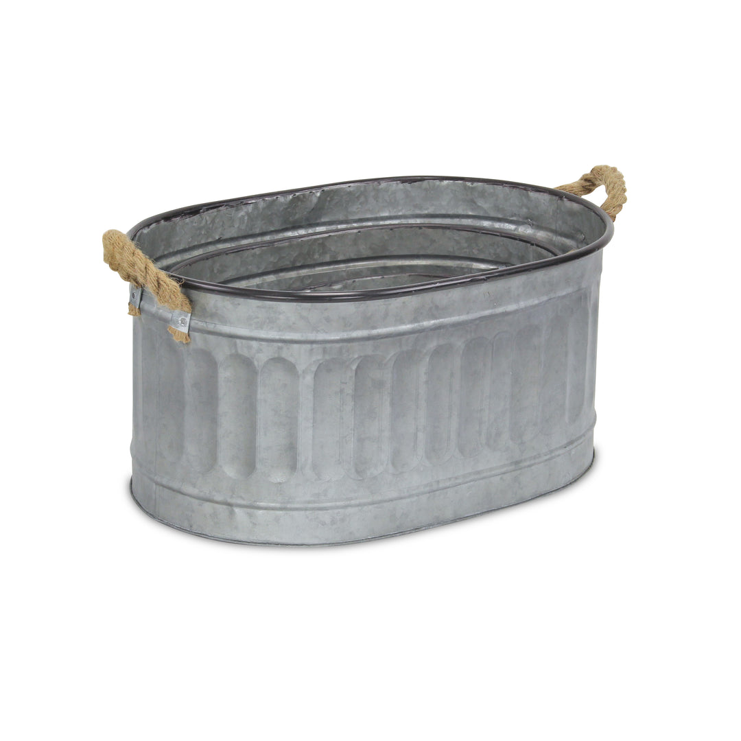 5081-3 - Kalani Oval Galvanized Buckets