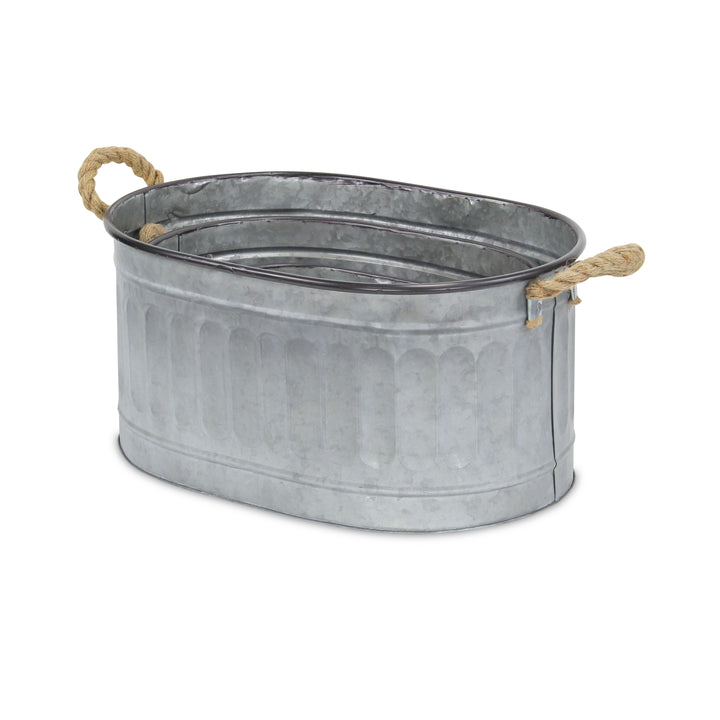 5081-3 - Kalani Oval Galvanized Buckets