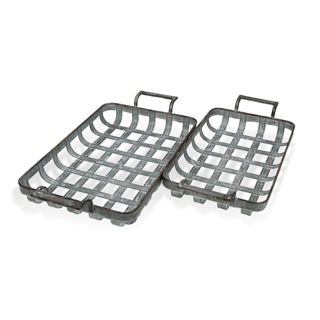 5196-2 - Bram S/2 Woven Metal Trays