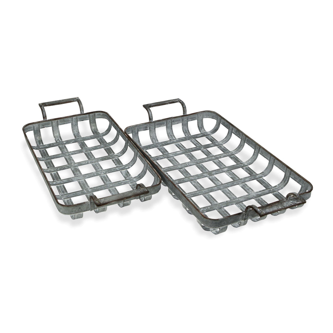 5196-2 - Bram S/2 Woven Metal Trays