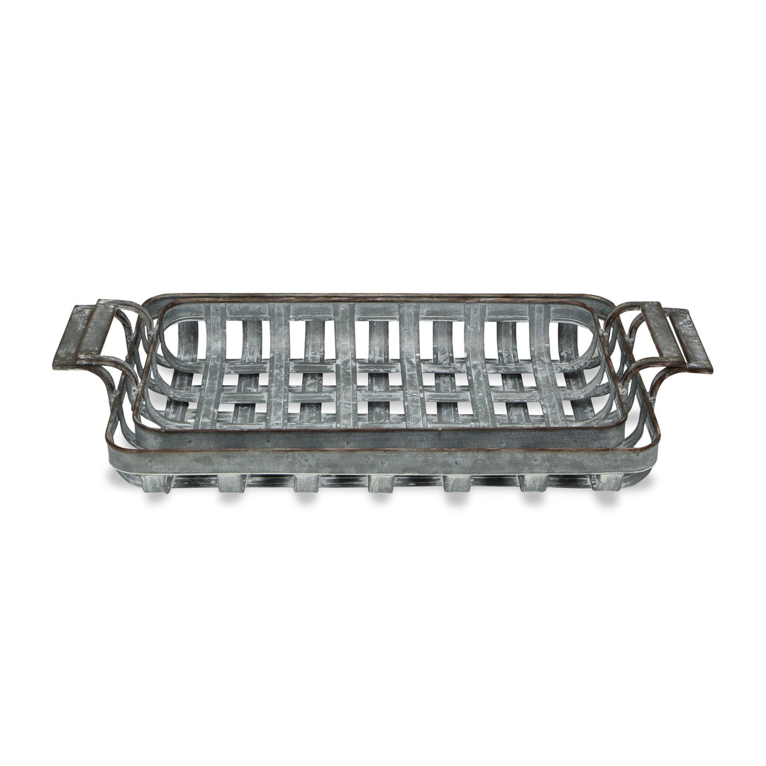 5196-2 - Bram S/2 Woven Metal Trays