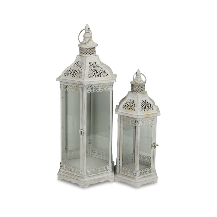 5232-2WT - Jasper Hexagon Lanterns - White