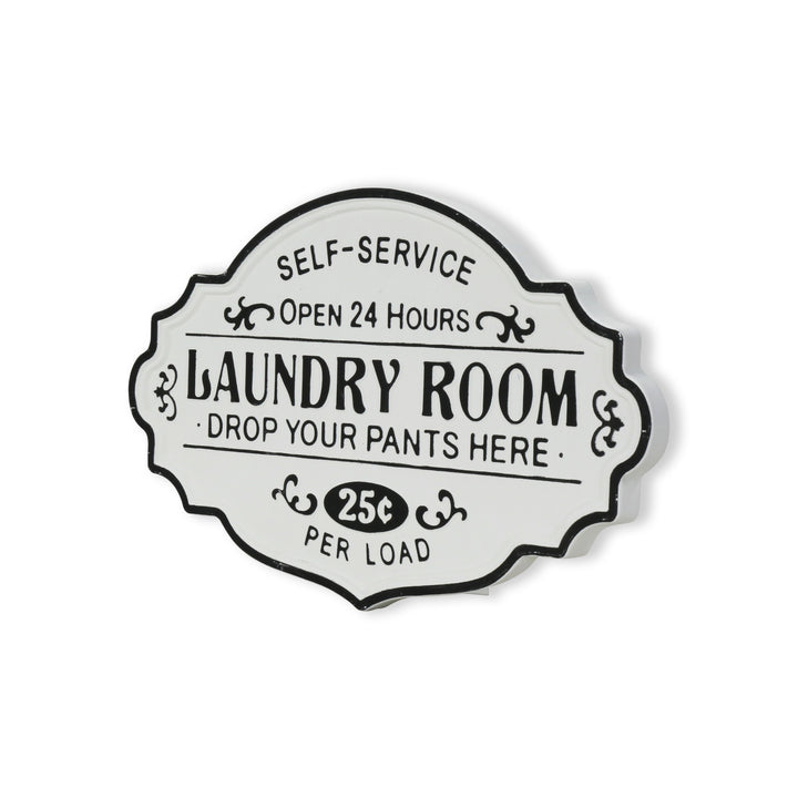 5321RWT-BK - Dafina Enamel Laundry Sign