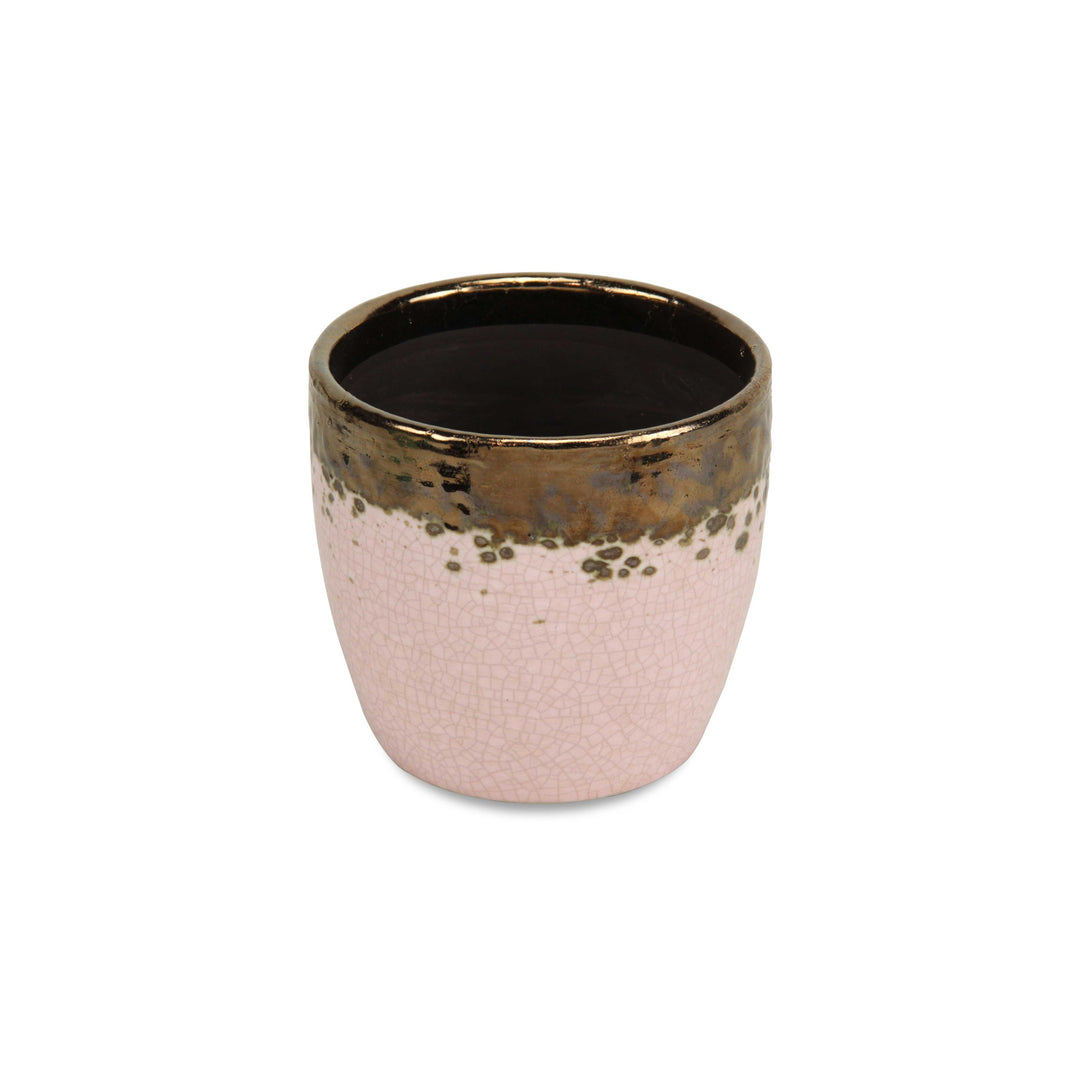 5330PK - Junius Electroplate Ceramic Pot - Pink