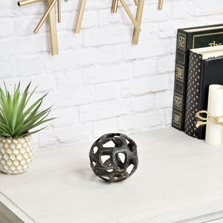 5359S-BK - Oleta Cast Iron Orb - Black