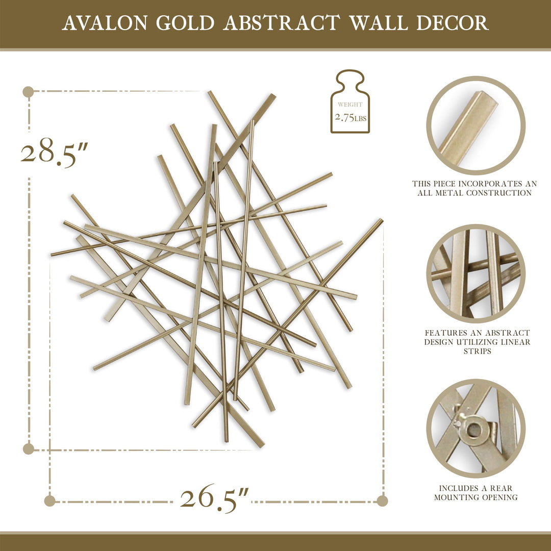 5370GD - Avalon Small Wall Décor - Gold