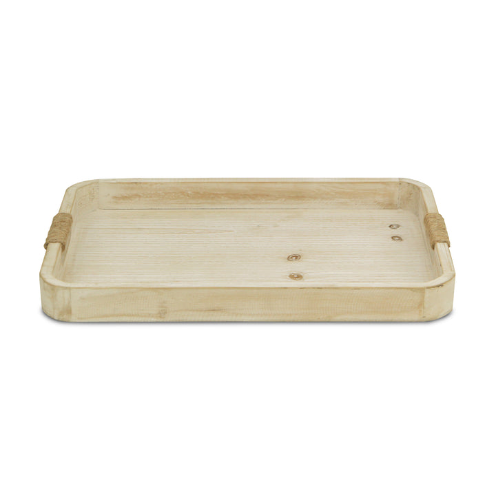 5397WT - Evander Brown Wood Tray - White