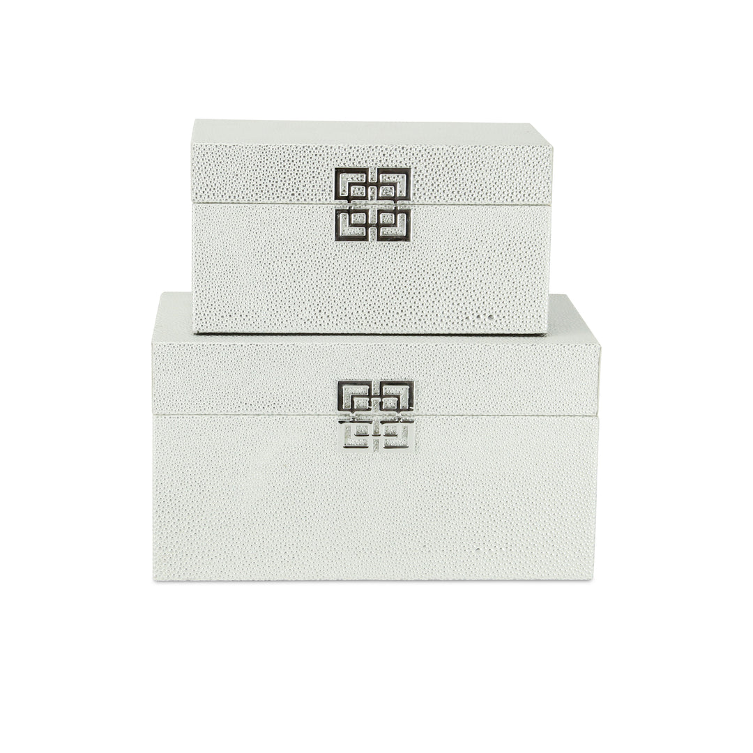 5627-2WTSV - Galena White Silver Boxes