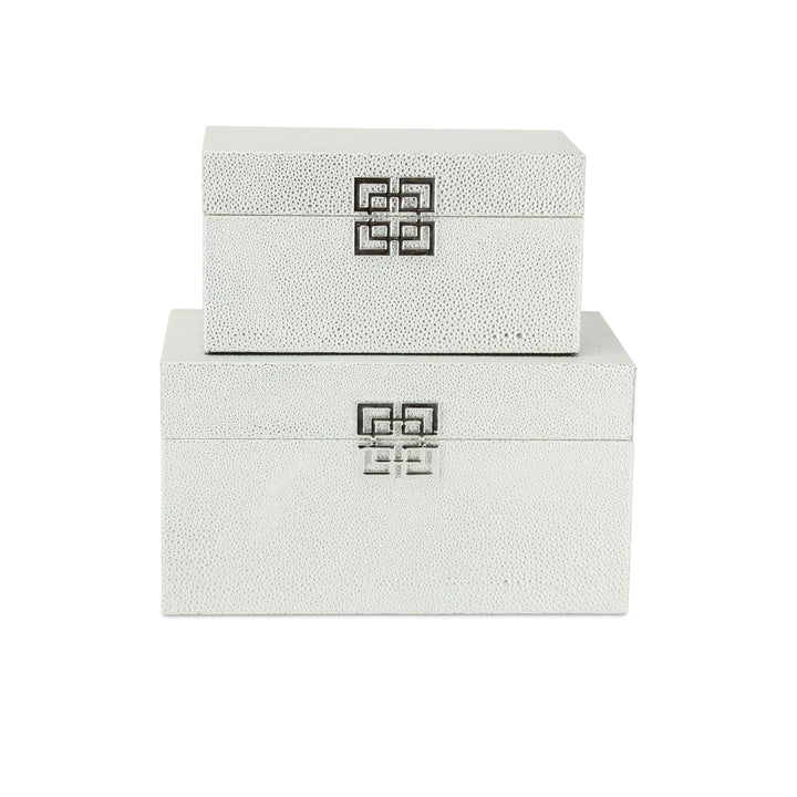 5627-2WTSV - Galena White Silver Boxes