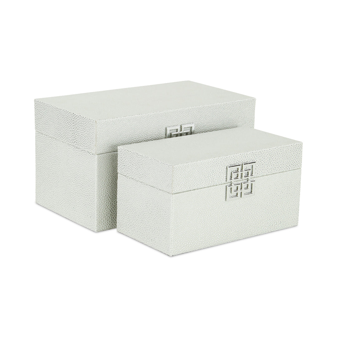 5627-2WTSV - Galena White Silver Boxes