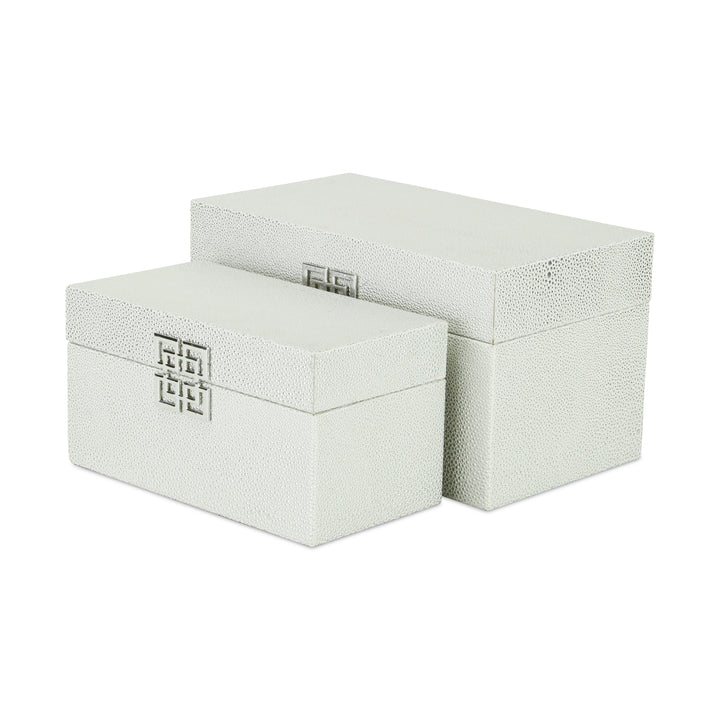 5627-2WTSV - Galena White Silver Boxes