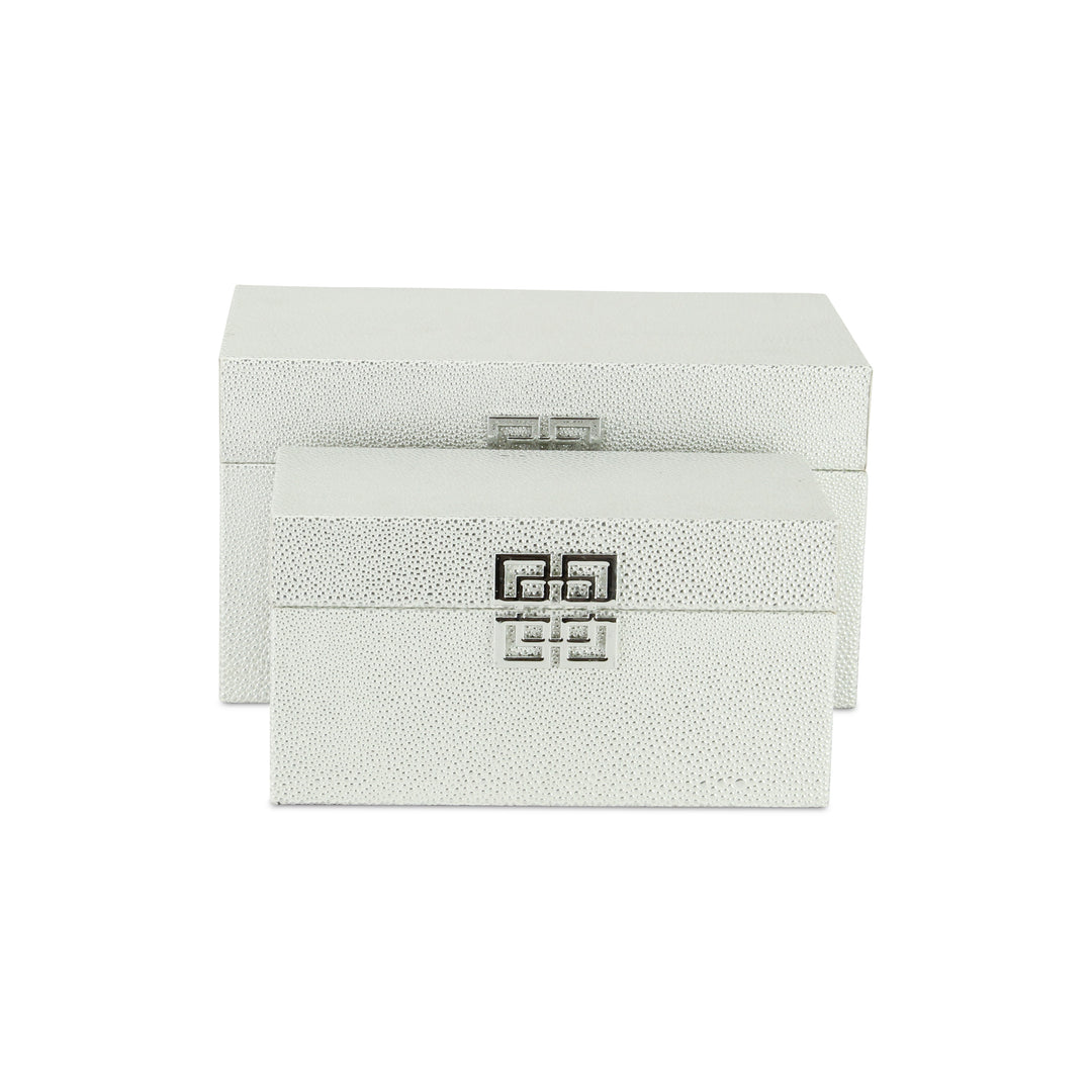 5627-2WTSV - Galena White Silver Boxes