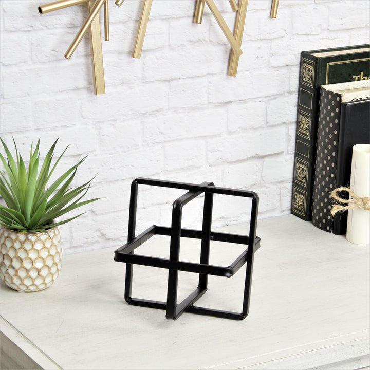 5699L-BK - Alle Black Decor Cube