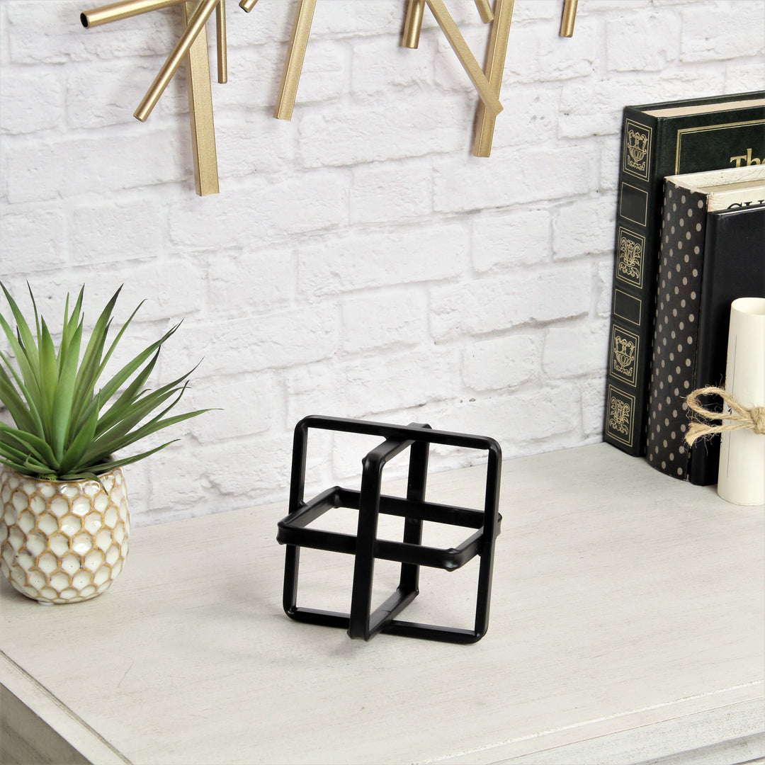 5699S-BK - Alle Black Decor Cube