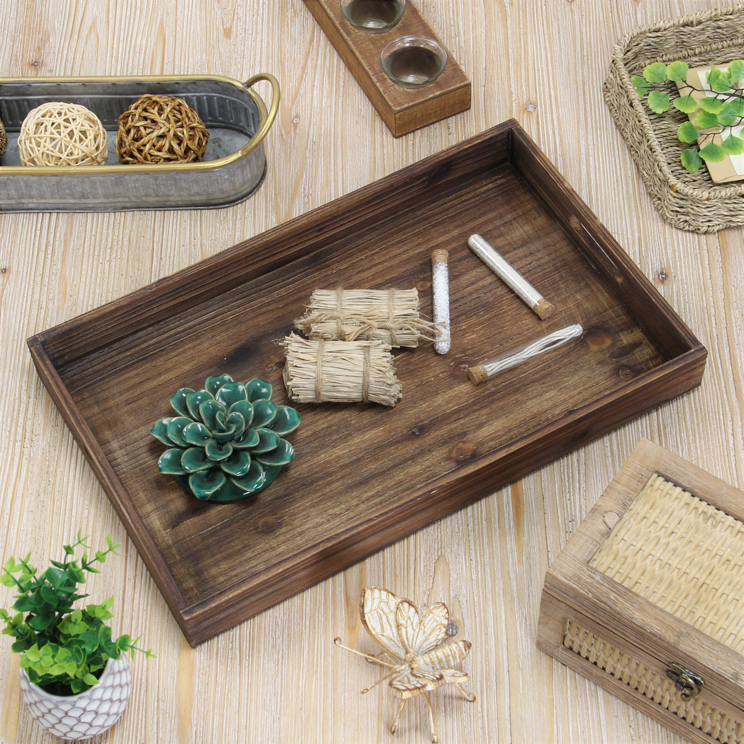 5710DBR - Ena Brown Wood Tray