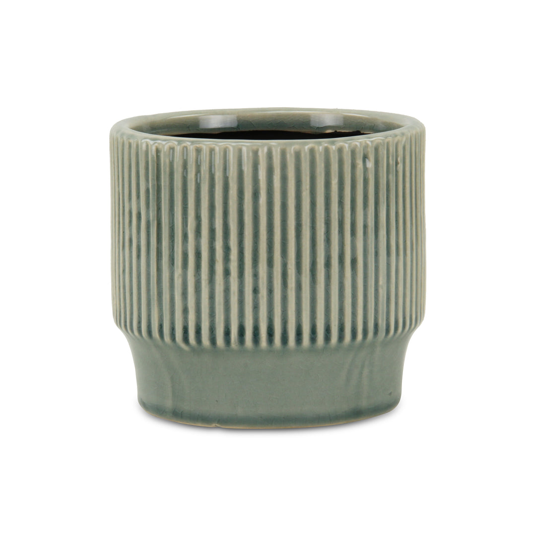 5773 - Green Ruffled Ridge Pot