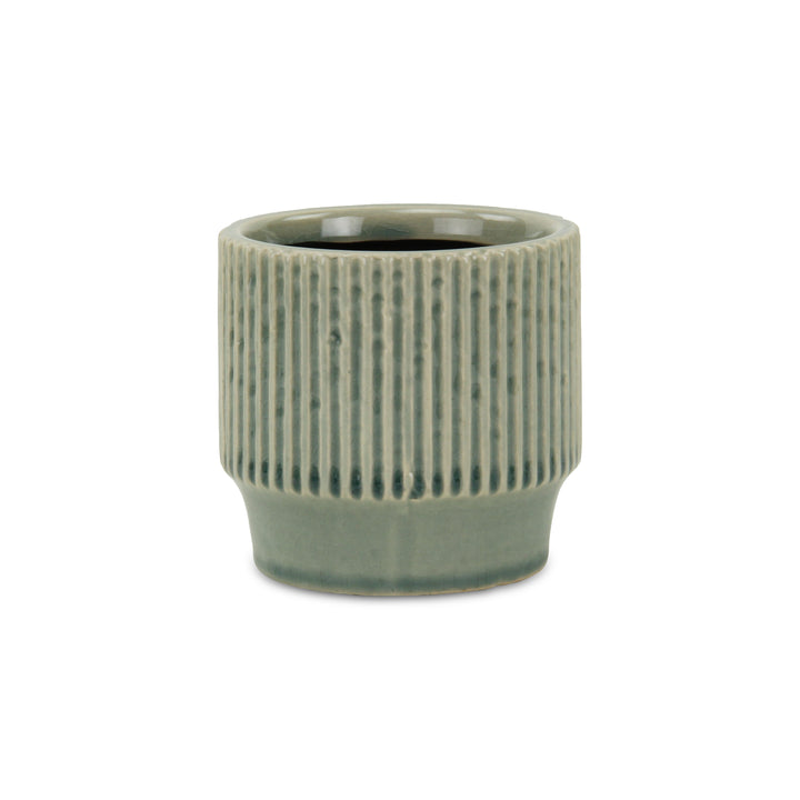 5773 - Green Ruffled Ridge Pot