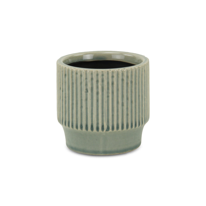 5773 - Green Ruffled Ridge Pot