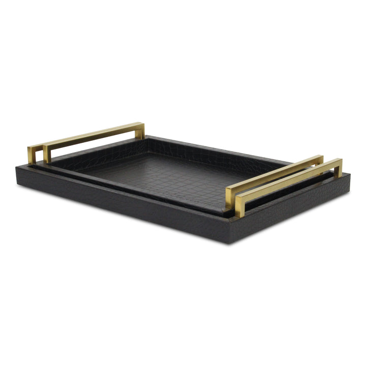 5822-2BKC - Lusan Black Croco Trays